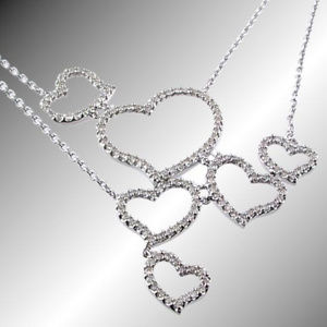 Pave Set Diamond Multi-Heart Necklace 1.31TDW 14KT